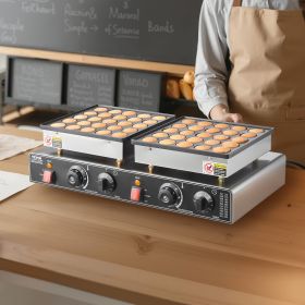 50PCS Mini Dutch Pancake Maker Commercial Dorayaki Baker Non-stick 1800W (Option: Natural)