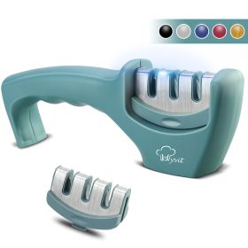 Sharpening Kitchen Tool Diamond Tungsten Steel Sharpening Stone (Color: Stone green set)