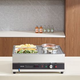 Commercial Soup Warmer Soup Station With 2-Pot & 3-Pan Soup Kettle Warmer (Option: Silver)