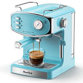 20 Bar Espresso Machine - Professional Compact Espresso Maker With Milk Frother, 54oz Large Water Tank, Low Noise, For Cappuccino, Latte, Blue (Option: PLKFJ6828)