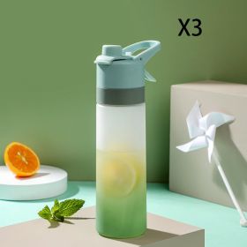 Spray Water Bottle For Girls Outdoor Sport Fitness Water Cup Large Capacity Spray Bottle Drinkware Travel Bottles Kitchen Gadgets (Color: Green 3PCS)