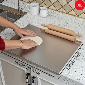 Stainless Steel Cutting Board For Kitchen - Large 304 Chopping Boards With Lid And Non-Slip Pad For Countertop, Suitable For Meat Vegetables Brea (Option: 40cm60cm)
