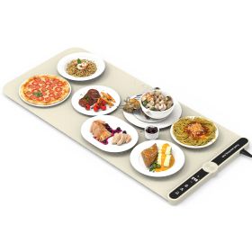 2 Size Optional Silicone Food Warming Mat With 9 Temperature Levels 6Hrs Timer Child Lock Auto Shut Off Roll-Up Electric Warming Tray For Party B (Option: 8Plate)
